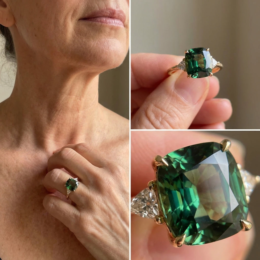 Elegant Square Emerald Ring